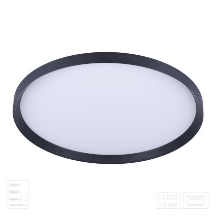 Prezent 17311 - Φωτιστικό οροφής LED ADRA LED/42W/230V + LED/13W 3000/4000/6000K διάμ. 48,5 cm μαύρο