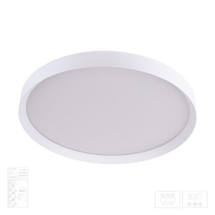 Prezent 17314 - Ρυθμιζόμενο φωτιστικό οροφής LED MAYSA, 42W/230V, 3000/4000/6000K, διάμ. 48,5 εκ., λευκό