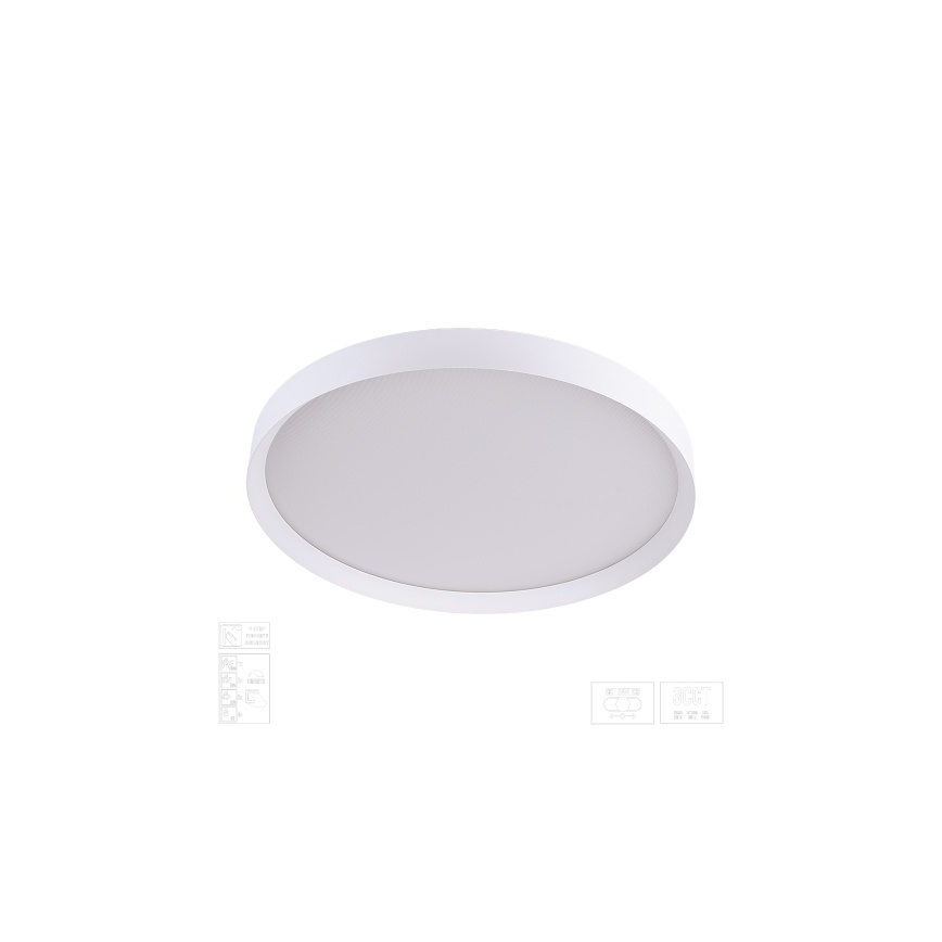Prezent 17314 - Ρυθμιζόμενο φωτιστικό οροφής LED MAYSA, 42W/230V, 3000/4000/6000K, διάμ. 48,5 εκ., λευκό