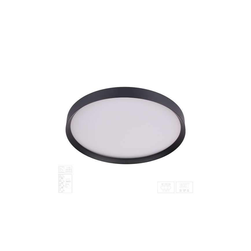Prezent 17315 - Ρυθμιζόμενο φωτιστικό οροφής MAYSA LED/42W/230V 3000/4000/6000K Ø 48,5 cm μαύρο