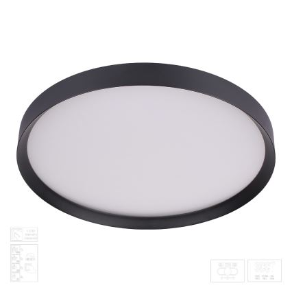 Prezent 17317 - Ρυθμιζόμενο LED φωτιστικό οροφής MAYSA LED/72W/230V 3000/4000/6000K Ø77 cm μαύρο