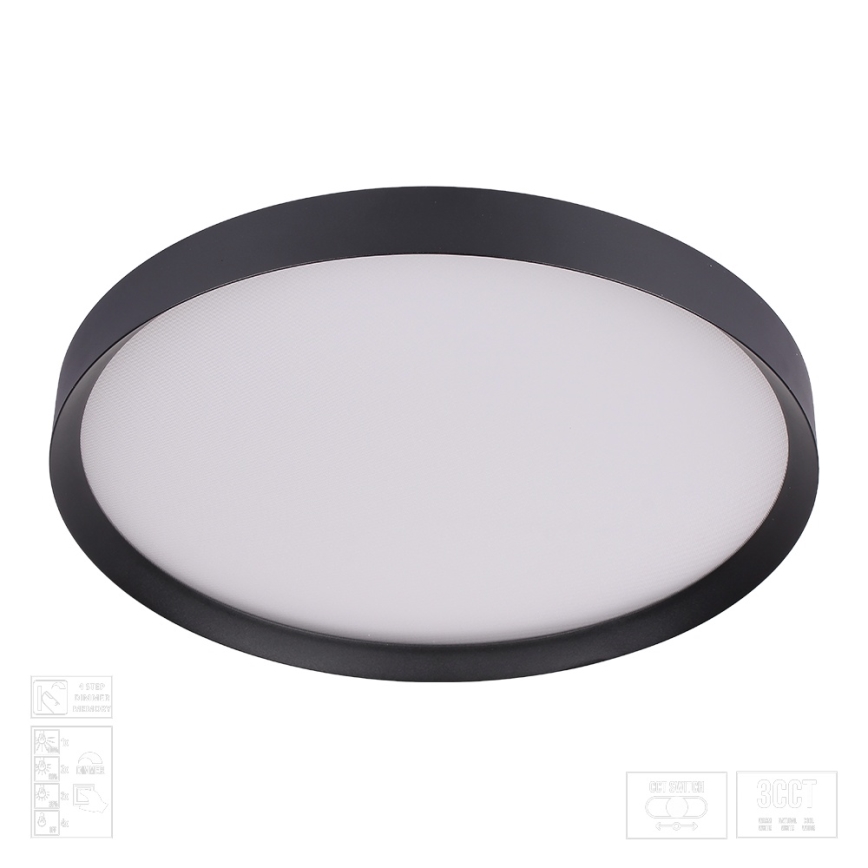 Prezent 17317 - Ρυθμιζόμενο LED φωτιστικό οροφής MAYSA LED/72W/230V 3000/4000/6000K Ø77 cm μαύρο
