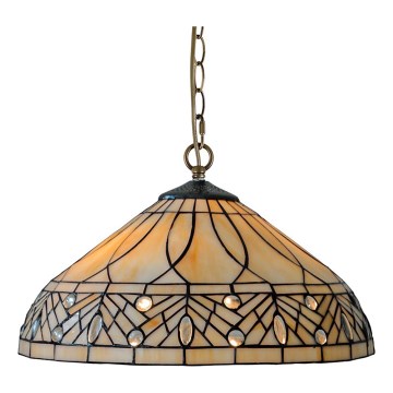 Prezent 241 - Κρεμαστό φωτιστικό Tiffany με αλυσίδα, 2xE27/60W/230V