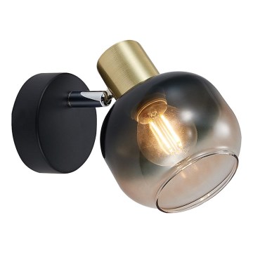 Prezent 27513 - Σποτ τοίχου PEGAS 1xE14/40W/230V μαύρο/φιμέ