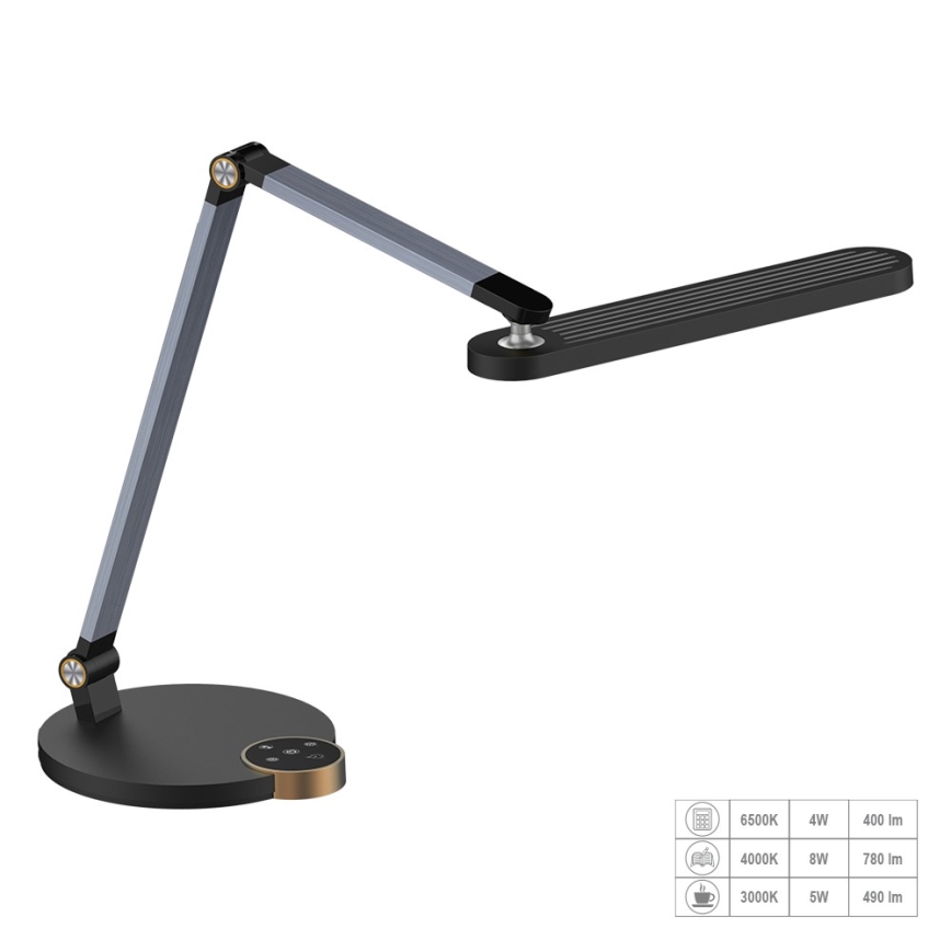 Prezent 31217 - LED Dimmable εύκαμπτο επιτραπέζιο φωτιστικό αφής VIVID LED/10W/230V 3000-6500K