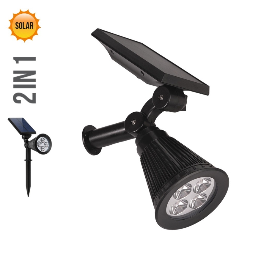 Prezent 65286 - Ηλιακό φωτιστικό LED 2 σε 1 LION LED/2W/3,7V IP44 2220 mAh
