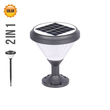 Prezent 65291 - Ηλιακό φωτιστικό LED 2σε1 AKRA LED/10W/3,2V IP65 2000 mAh