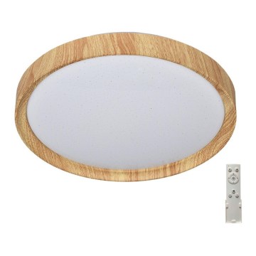 Prezent 71330 - LED Dimmable φωτιστικό οροφής WOODEN LED/33W/230V 3000-6500K + τηλεχειριστήριο