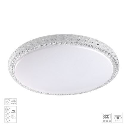 Prezent 71340 - Ρυθμιζόμενο LED φωτιστικό οροφής AMBIA LED/40W/230V 3000/4000/6500K Ø 49,5 cm διάφανο