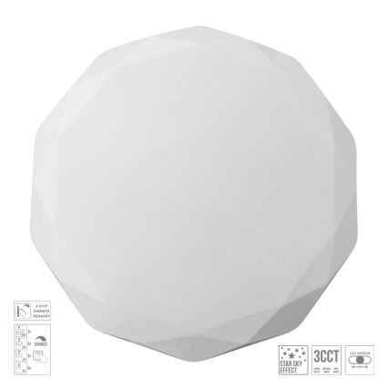 Prezent 71343 - Ρυθμιζόμενο LED φωτιστικό οροφής IRIDIO LED/40W/230V 3000/4000/6500K διάμ. 49,5 εκ. λευκό