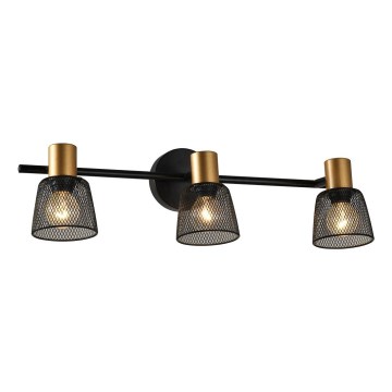 Prezent 75472 - Σποτ τοίχου DAYTONA 3xE14/40W/230V μαύρο/χρυσό