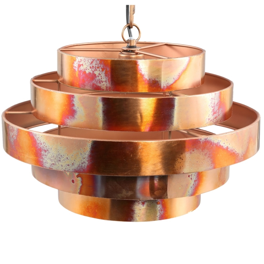 PTMD - Κρεμαστό φωτιστικό σε αλυσίδα ZANTH 1xE27/40W/230V Ø 42 cm χάλκινο