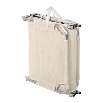 Πτυσσόμενη, ρυθμιζόμενη ξαπλώστρα SUNO 56x190 cm σε κρεμ απόχρωση