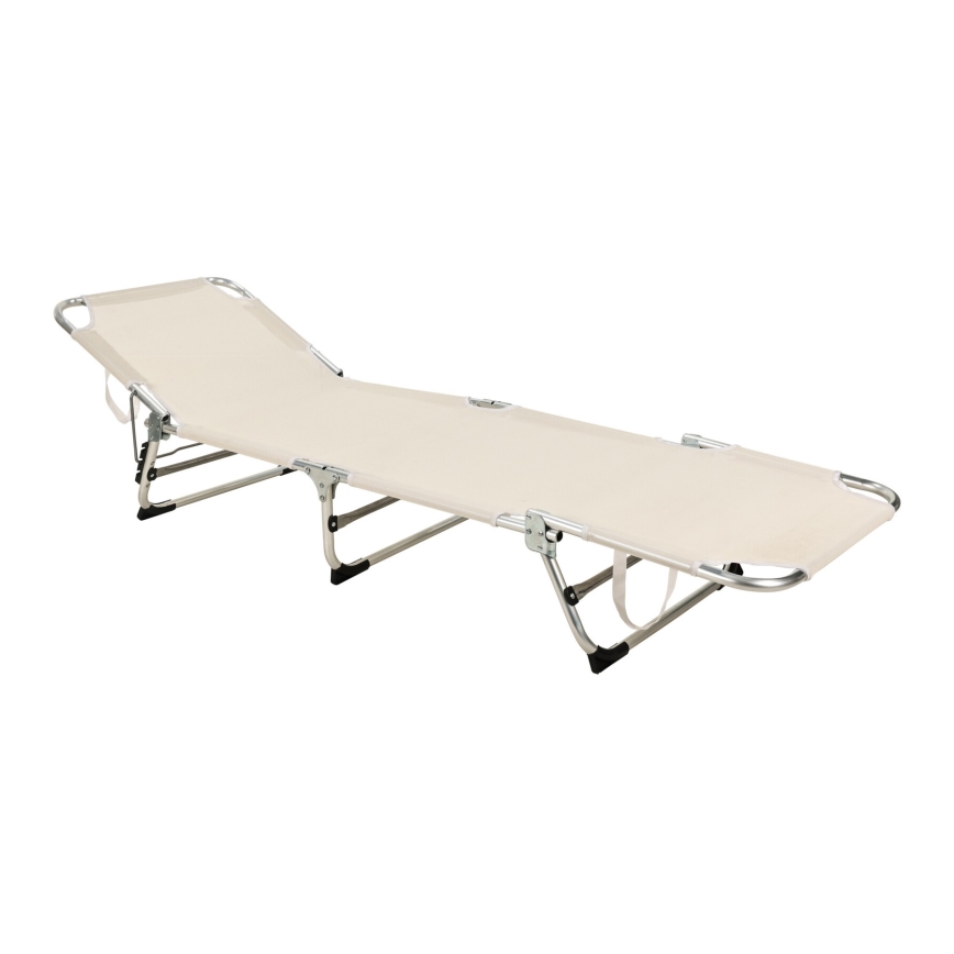 Πτυσσόμενη, ρυθμιζόμενη ξαπλώστρα SUNO 56x190 cm σε κρεμ απόχρωση