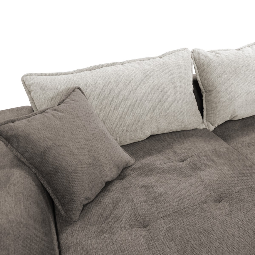 Πτυσσόμενη γωνιακή σύνθεση καθιστικού σε σχήμα L με αποθηκευτικό χώρο LAGOA, αριστερή, τάουπ/γκρι