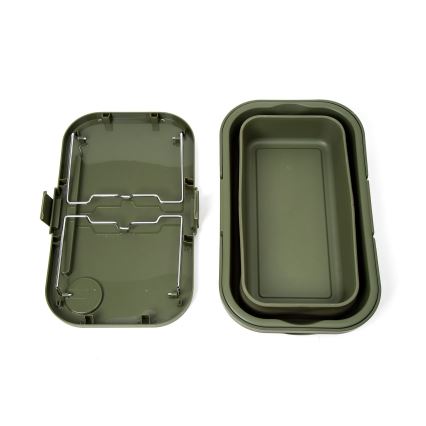 Πτυσσόμενο καλάθι πικνίκ για κάμπινγκ με καπάκι 2σε1 πράσινο