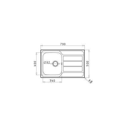 Pyramis 100178701 - Νεροχύτης κουζίνας ATHENA 79x50 εκ. σατινέ