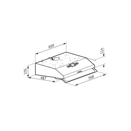 Pyramis 65029502 - Απορροφητήρας κουζίνας με 2 μοτέρ STANDARD 60 cm ανοξείδωτο ατσάλι