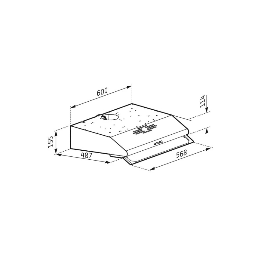 Pyramis 65029502 - Απορροφητήρας κουζίνας με 2 μοτέρ STANDARD 60 cm ανοξείδωτο ατσάλι