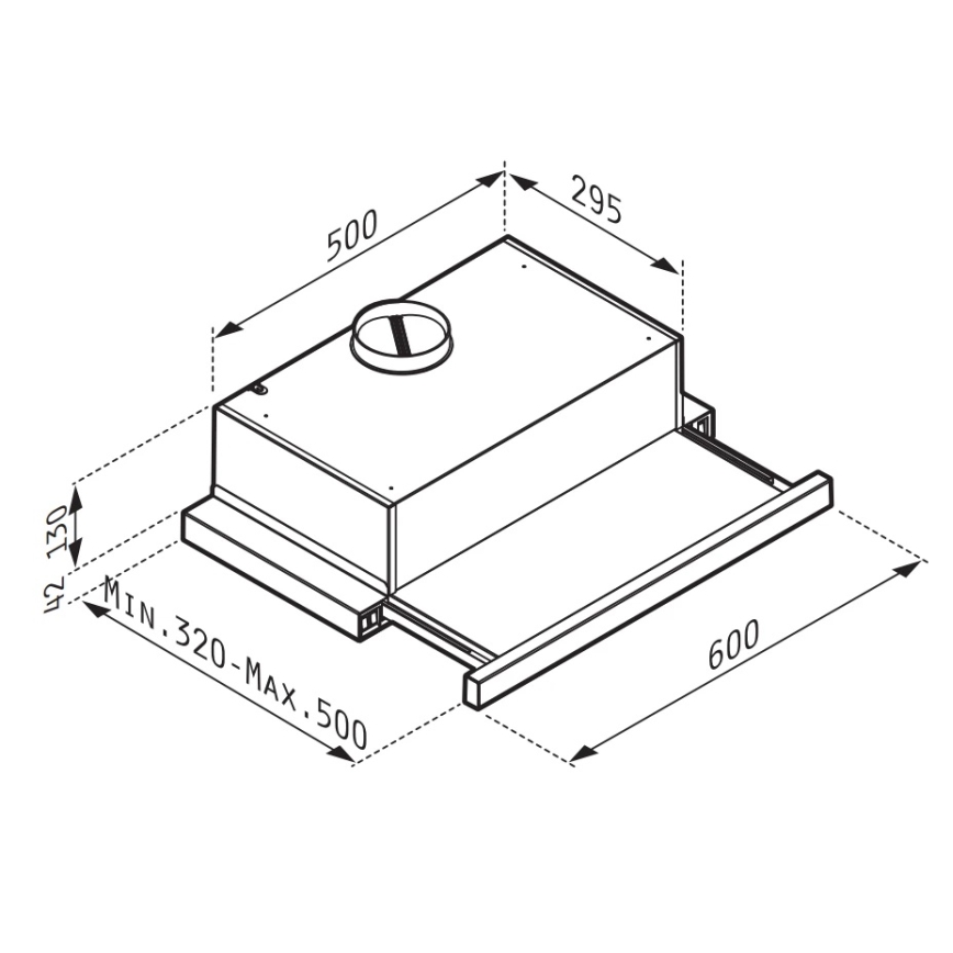 Pyramis 65040001 - Απορροφητήρας SLIDING NT 60 εκ. λευκός
