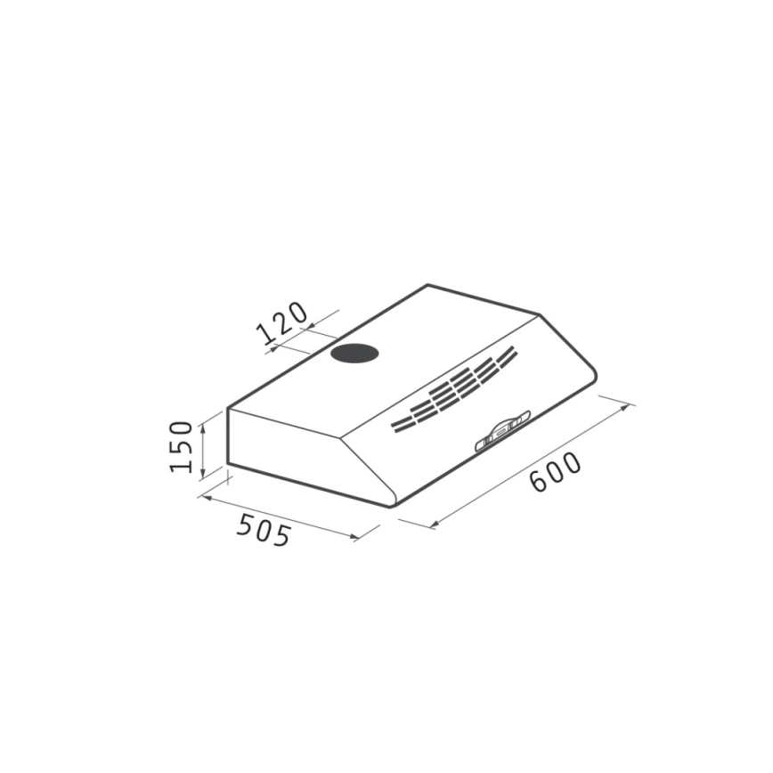 Pyramis 65041701 - Απορροφητήρας κουζίνας STANDARD HOOD 60 cm μαύρο