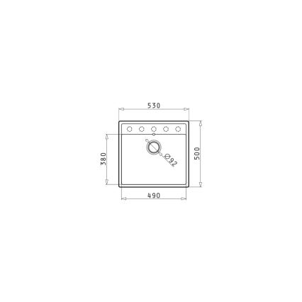 Pyramis 70058401 - Νεροχύτης κουζίνας CAMEA 50x53 cm γρανίτης/γκρι