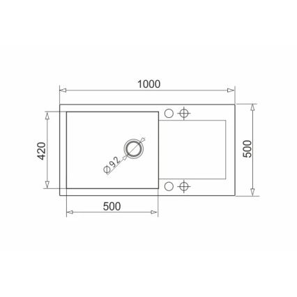 Pyramis 70089601 - Νεροχύτης κουζίνας MIDO 100x50 cm γρανίτης/μαύρο