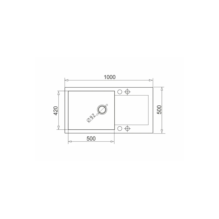 Pyramis 70089601 - Νεροχύτης κουζίνας MIDO 100x50 cm γρανίτης/μαύρο