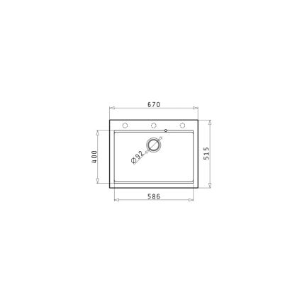 Pyramis 70094201 - Νεροχύτης κουζίνας SIROS 67x51,5 cm  γρανίτης/μαύρο