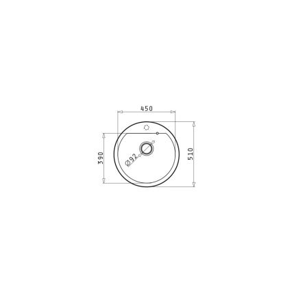 Pyramis 70106911 - Νεροχύτης κουζίνας ALAZIA διάμετρος 51 cm γρανίτης/μαύρο