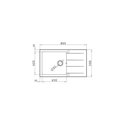 Pyramis 70107111 - Νεροχύτης κουζίνας ATHLOS 86 x 50 εκ., γρανίτης/μαύρο