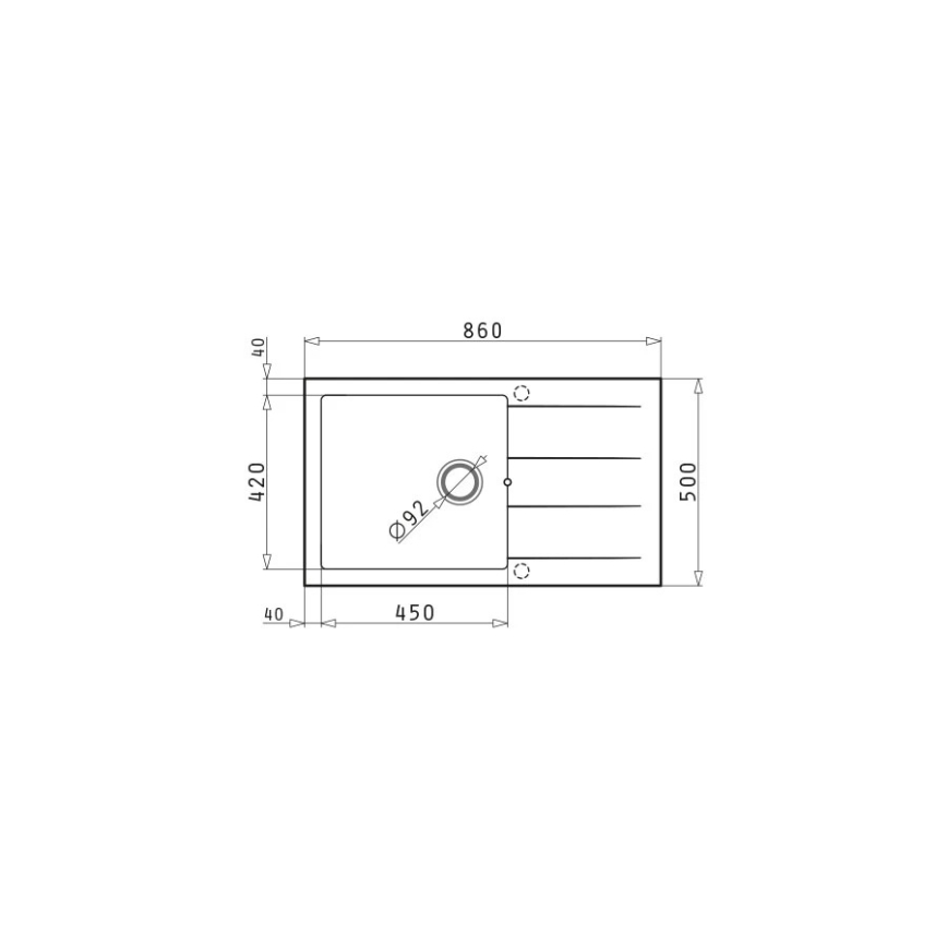 Pyramis 70107111 - Νεροχύτης κουζίνας ATHLOS 86 x 50 εκ., γρανίτης/μαύρο