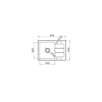 Pyramis 70165701 - Νεροχύτης κουζίνας NEXT 62x44 cm γρανίτης/μαύρο