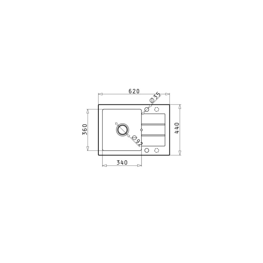 Pyramis 70166501 - Νεροχύτης κουζίνας NEXT 62x44 cm γρανίτης/μαύρο ματ