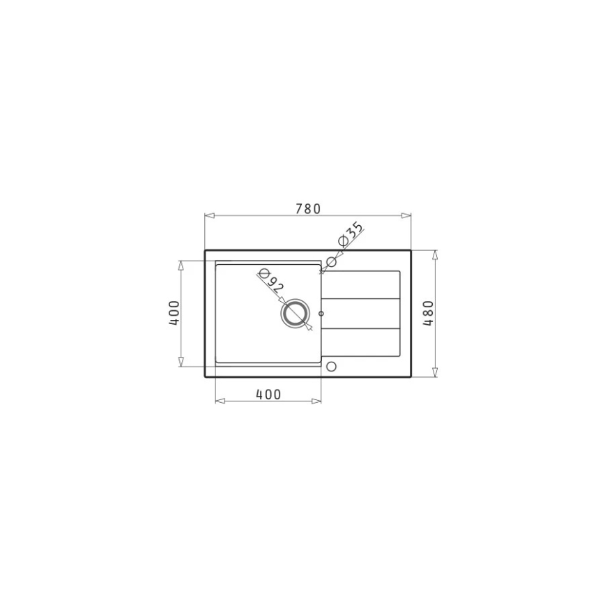 Pyramis 70167101 - Νεροχύτης κουζίνας SPARTA PLUS LUX 78x48 cm γρανίτης/μαύρο