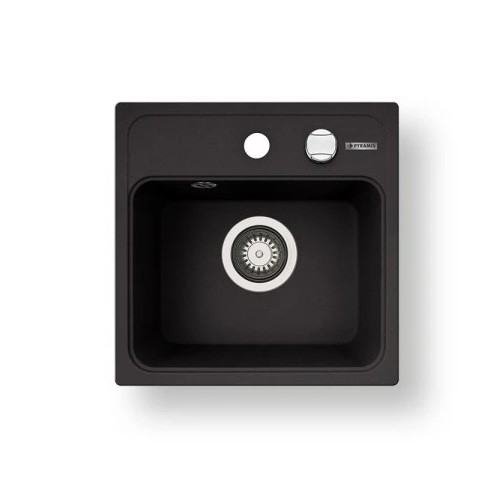 Pyramis 70168201 - Νεροχύτης κουζίνας CAMEA MINI 40x40 cm γρανίτης/μαύρο