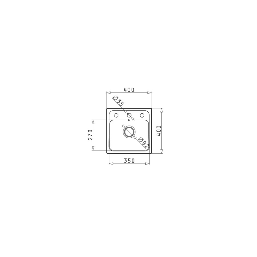 Pyramis 70168201 - Νεροχύτης κουζίνας CAMEA MINI 40x40 cm γρανίτης/μαύρο