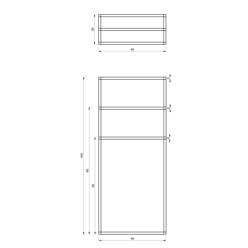 Πετσετοθήκη 105x45 cm μαύρο