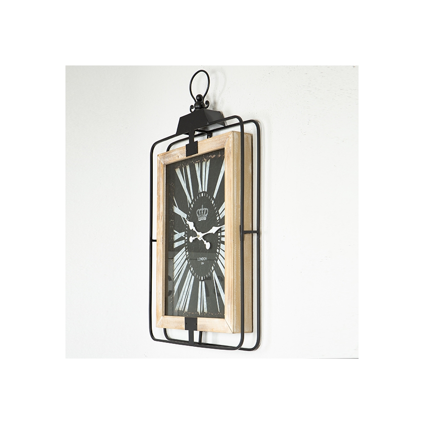 Ρολόι τοίχου 1xAA 76x46 μπεζ/μαύρο