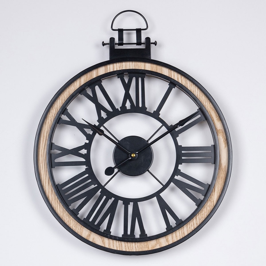 Ρολόι τοίχου 1xAA διάμετρος 40 cm μαύρο/κρεμ