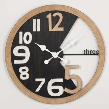 Ρολόι τοίχου 1xAA διάμετρος 59,5 cm μπεζ/μαύρο