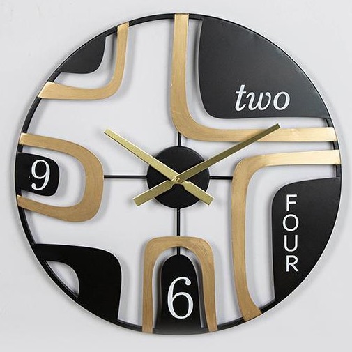 Ρολόι τοίχου 1xAA διάμετρος 60 cm μαύρο/χρυσό