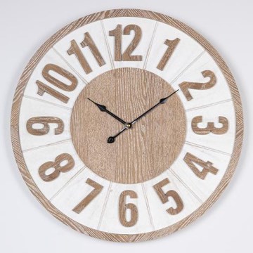 Ρολόι τοίχου 1xAA διάμετρος 60 cm μπεζ/λευκό