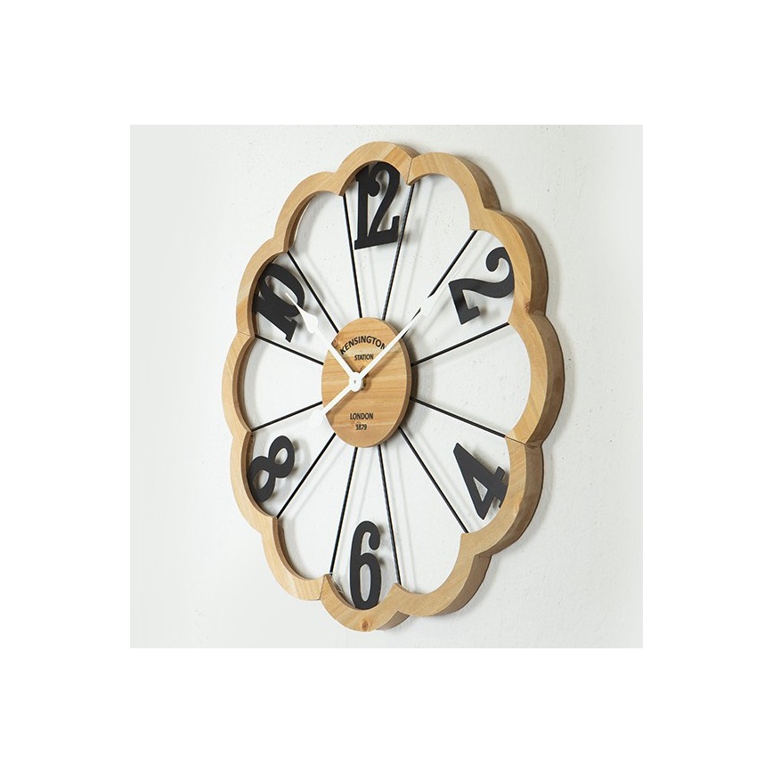 Ρολόι τοίχου 1xAA διάμετρος 60 cm μπεζ/μαύρο