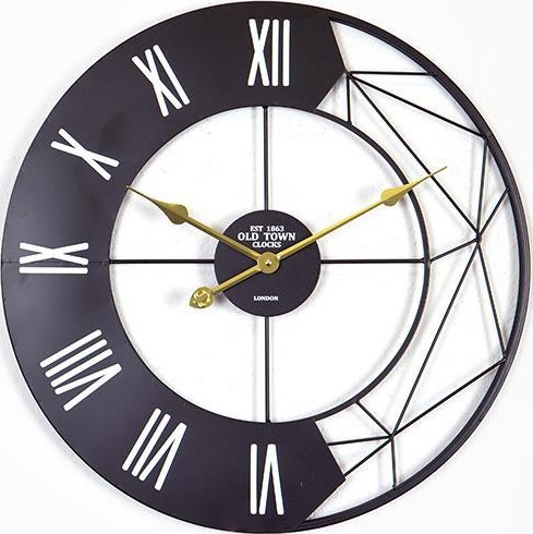 Ρολόι τοίχου 1xAA, διάμετρος 60 εκ., μαύρο