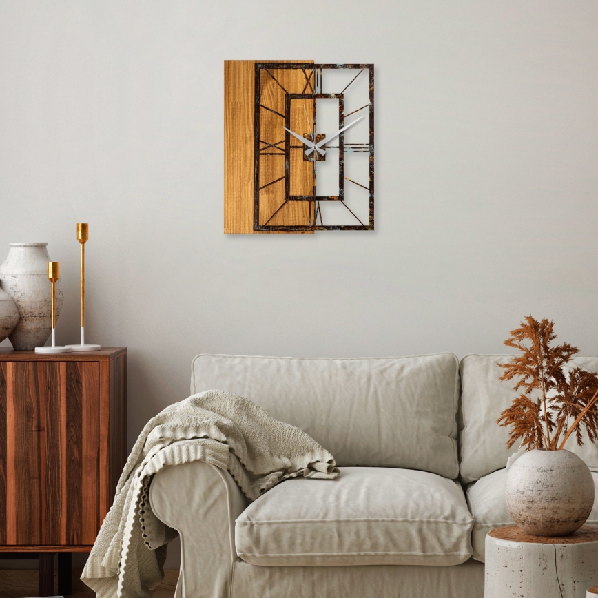 Ρολόι τοίχου 49x58 εκ. 1xAA ξύλο/μέταλλο