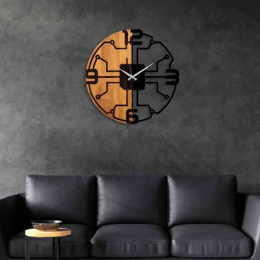 Ρολόι τοίχου διάμετρος 56 εκ. 1xAA ξύλο/μέταλλο