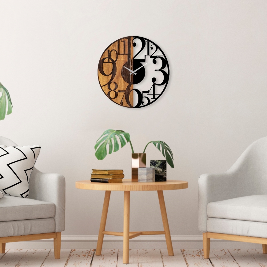 Ρολόι τοίχου διάμετρος 56 εκ. 1xAA ξύλο/μέταλλο