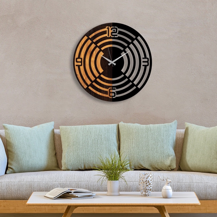 Ρολόι τοίχου διάμετρος 56 εκ. 1xAA ξύλο/μέταλλο