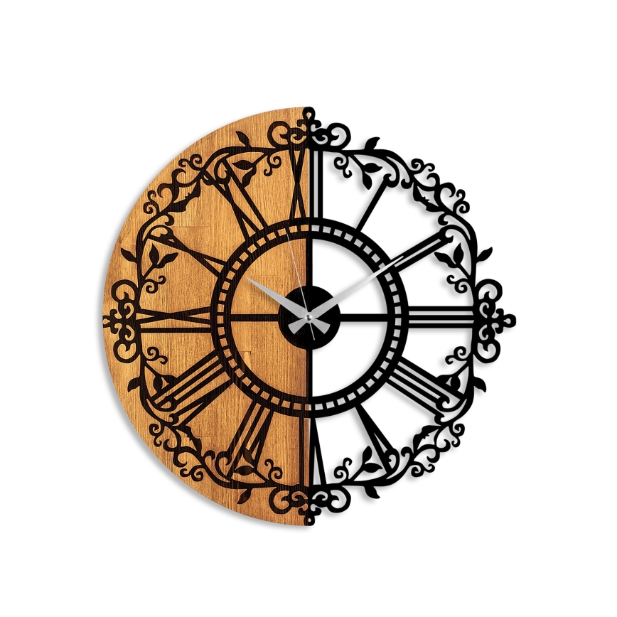 Ρολόι τοίχου διάμετρος 56 εκ. 1xAA ξύλο/μέταλλο